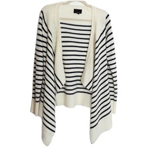 Lumiere Long Sleeve Striped Waterfall Cardigan EUC sz M